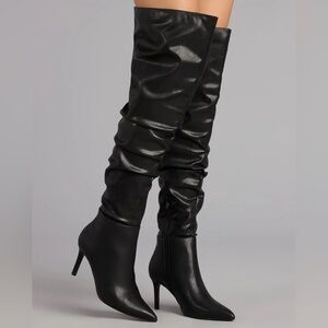 Windsor Black Over the Knee Boots